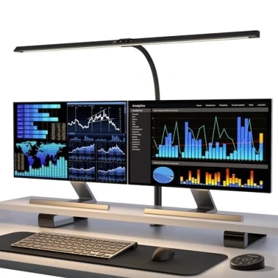 Image de tomons Lampe de Bureau LED, 24W 80cm Table pour Architecte avec Pince, Protection Yeux Lumiere Ecran PC Télécommande, Moniteur, Etude, Bricolage, Lecture