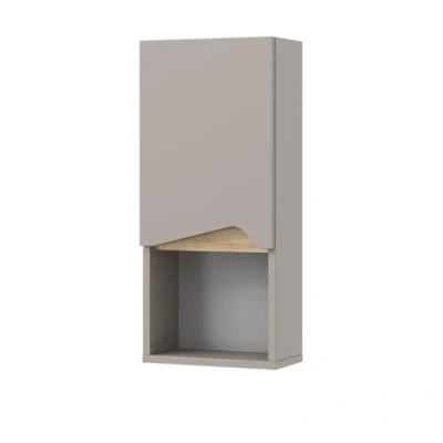 Image de Vicco Armoire de Marelle, Grège/Grège, 30 x 67 cm avec Porte et Compartiment Ouvert