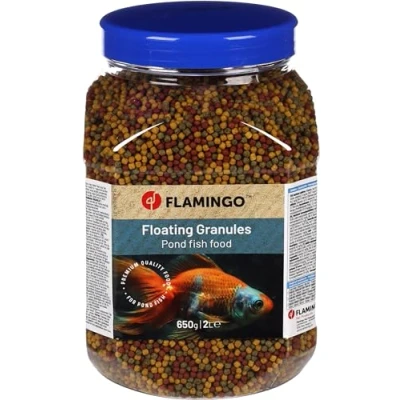 Image de Flamingo Nourriture d&#039;étang granulats Beige Vert Rouge 2L pour Les Poissons d&#039;eau Douce