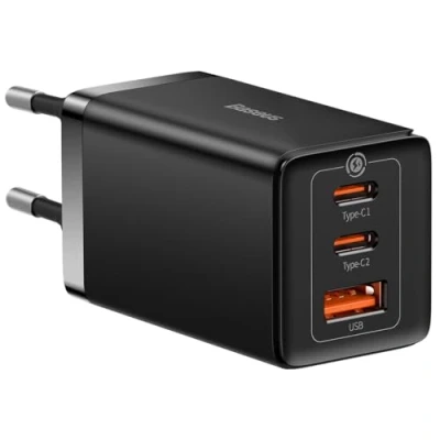 Image de Baseus GaN5 Pro Chargeur Rapide 2C+U 65W EU Noir