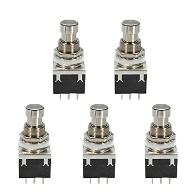 Image de E Support™ 5 x 3PDT 9 broches Box Stomp Pédale d&#039;effet guitare True Bypass Métal Noir