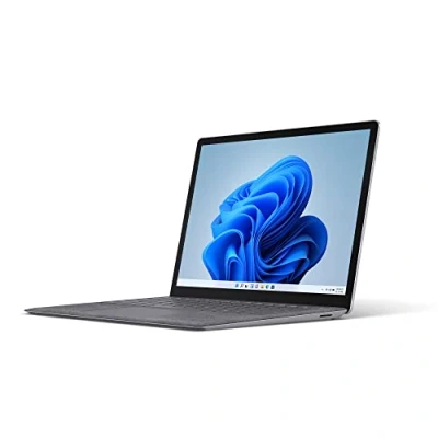 Image de Microsoft Surface Laptop 4 Ordinateur Portable (Windows 11, écran tactile 13.5&quot;, Processeur AMD R5se, 8 Go RAM, 256 SSD, Clavier Français AZERTY) Platine, finition Alcantara
