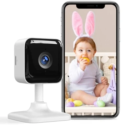 Image de GNCC Moniteur de bébé vidéo WiFi 1080p pour nouveau né, caméra intelligente l&#039;intérieur avec vision nocturne, détection mouvement/son, audio bidirectionnel, stockage SD/Cloud,