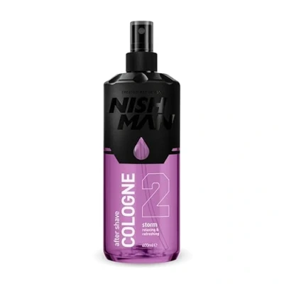 Image de Nishman After Shave Cologne Series Lotion après rasage relaxante et rafraîchissante pour homme (02 Storm, 400ml)