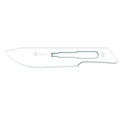 Image de Gima lames en acier inoxydable, Inox, à pointe arrondie standard, stériles, jetables, taille n. 21, 100 emballées individuellement.