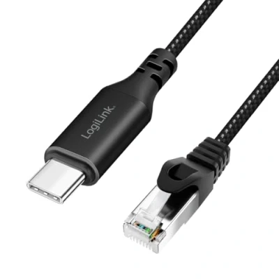 Image de Logilink CU0416 Câble de raccordement actif USB 3.2 (type C) vers réseau (RJ45) 1 Gbps 10 m