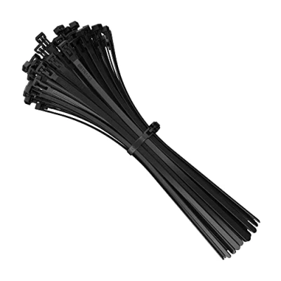 Image de intervisio Collier de Serrage Réutilisable Plastique, 200 mm x 7,6 mm, Attache Câble Réutilisables, Serre Câbles Rilsan Nylon, Colliers Cable 200mm, Noir, Lot 100 Pièces