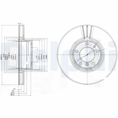 Image de DELPHI BG9005 Disque de frein 324 30 5 ventilé huilé non traité sans roulement roue, bague ABS BMW: Berline, Touring