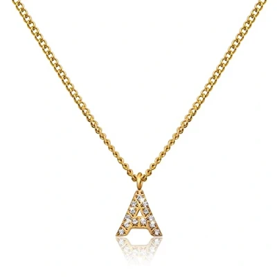 Image de GD GOOD.designs Chaîne lettre en or pour femme I Collier plaqué 18 carats avec initiales zircone Acier inoxydable doré,
