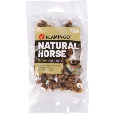 Image de Flamingo Snack Nature Cubes avec Cheval Friandises sans Glutes sucres ajoutés colorants ni conservateurs Produit d&#039;europe