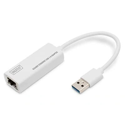 Image de Adaptateur réseau DIGITUS via USB 3.0 Gigabit Ethernet 1 GBit/s RJ45 Connexion LAN supplémentaire connecteur A