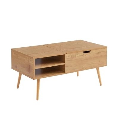 Image de BAÏTA Table Basse Florence Effet chêne foncé Plateau relevable 96cm