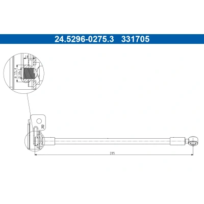 Image de ATE 24.5296 0275.3 Flexible De Frein 285 M10x1 HYUNDAI: i30 II 3/5 portes, KIA: Pro cee‘d 3 5 portes
