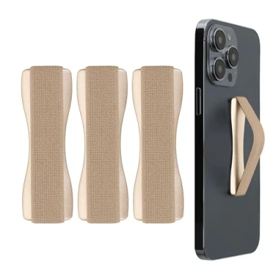 Image de kwmobile 3X Support Doigt Smartphone Accessoire pour téléphone Portable Sangle poignée Dos doré