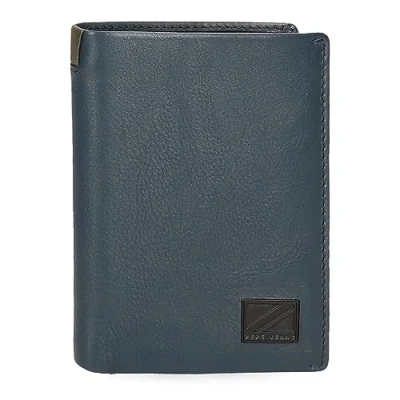 Image de Pepe Jeans Marshal Portefeuilles et Porte Monnaie en Cuir de Vachette Noir, Marron, Bleu Gris, Bleu, Talla única, Portefeuille Vertical