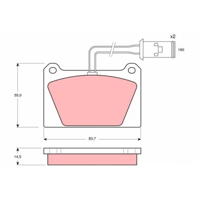 Image de TRW GDB336 Jeu de plaquettes frein contact signal d&#039;usure inclus