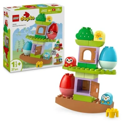 Image de LEGO Duplo Arbre Qui se Balance et s’empile Jouet interactif Montessori Jeu de Construction pour Tout Petits dès 18 Mois Stimule Le créatif Inclut 2 Oiseaux 10440