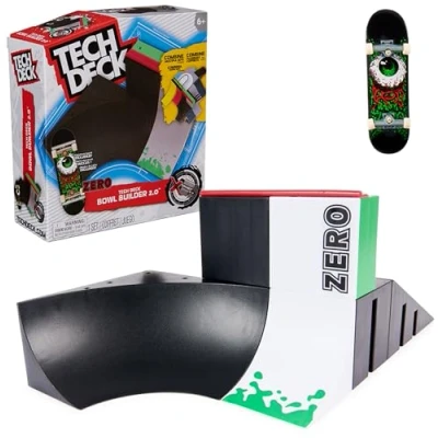 Image de Tech Deck Finger Skate Starter Set X Connect Zero Bowl Builder Park 100% Modulable À Construire et Personnaliser + 1 Mini Doigt Jouet Enfant Jeu 6 Ans