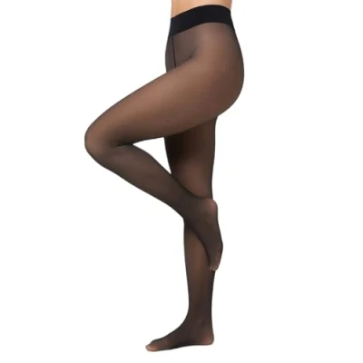 Image de Nur Die Transparent Extra haltbar 80 DEN Warme Fein Strumpfhose Beige durchscheinend Komfortbund blickdicht Collants, Schwarz, M Femme