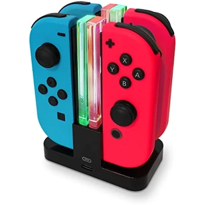 Image de Eaxus® Station de recharge convient Nintendo Switch Joy Con Charging Support pour 4 manettes avec LED