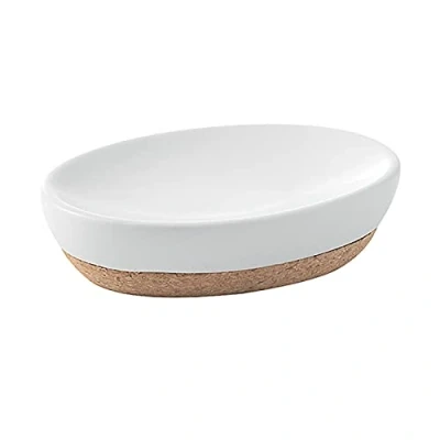Image de Gedy G Canberra, Dimensions et Poids : 3 x 13 9,5 cm 0,184 kg, Porte Savon Solide fabriqué en céramique liège, Finition Blanche, Design R&amp;S, 2 Ans de Garantie, Unica