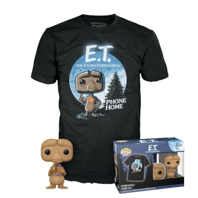 Image de Funko Pop! &amp; Tee: E.T. with Reeses Medium T Shirt Vêtements avec Une Figurine en Vinyle à Collectionner Idée de Cadeau Jouets et Top Manches Courtes pour Les Adultes Hommes