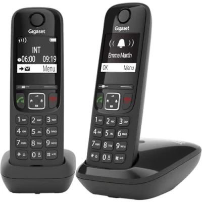 Image de Gigaset AS690 Duo Teléfono DECT/analógico Identificador de llamadas Negro