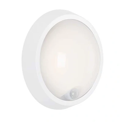 Image de BRILONER Lampe d&#039;extérieur à LED, applique murale avec détecteur de mouvement et capteur crépusculaire, 12 Watt, 1.150 Flux lumières, 4.000 Kelvin, Blanc, Rond, Ø 17cm