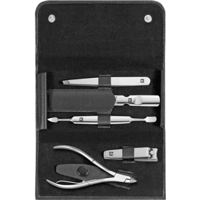 Image de Affaire à deux lits classique Inox, 5 pièces, noir, peau de vache, 1 jeu