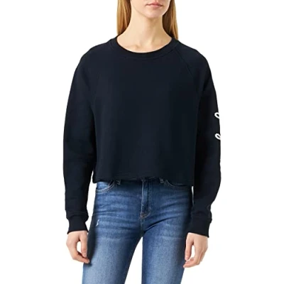 Image de Tommy Hilfiger Sweat Femme Rope Puff Print Sans Capuche, Bleu (Desert Sky), L