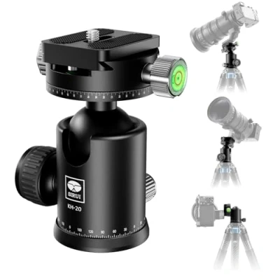 Image de SIRUI Trépied à Rotule pour Appareil Photo, Panoramique Double 360 avec Métallique 36 mm et Plateau Dégagement Rapide 1/4&quot;, Charge Max. 44lbs, KH 20