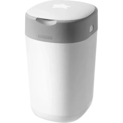 Image de Tommee Tippee Twist and Click Advanced Nappy Bin Starter Set, Eco Friendlier System with 6x Refill Cassettes Sustainably Sourced Antibacterial GREENFILM, White