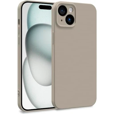 Image de MyGadget Coque Compatible avec Apple iPhone 15 Plus Case TPU Souple &amp; Soft Doublure Microfibre Cover Protection Extra Fine Légère Gris foncé