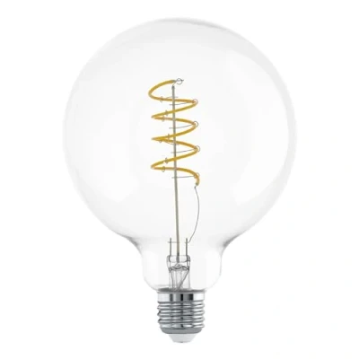 Image de Eglo ampoule filament LED E27, lampe vintage en spirale, décorative au design rétro, 7,3 watts, blanc chaud, 806 lumens, 2700k, globe Edison G80, Ø 8 cm