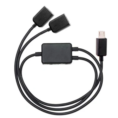 Image de Cablecc Câble micro USB vers double port femelle pour ordinateur portable PC, souris et disque flash