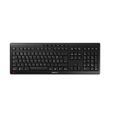 Image de CHERRY STREAM KEYBOARD WIRELESS, clavier sans fil, disposition suisse (QWERTZ), 2,4 GHz, touches silencieuses, design plat, fonctionne sur piles, noir