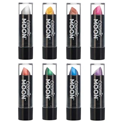 Image de Cosmic Moon Rouge à lèvres métallique 5g Pour des métalliques envoûtantes! Assortiment de 8 couleurs Include: Argent, Or, Or Rose, Rouge, Vert, Bleu, Violet