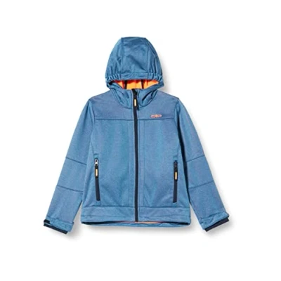 Image de CMP Veste softshell chinée pour enfant avec capuche fixe, Bluestone Mél., 164