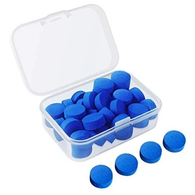 Image de Kulannder 30 Pcs Pool Cue Conseils 12mm Billard Bâton de Remplacement avec boîte Transparente pour Queue (Tête Bleue)