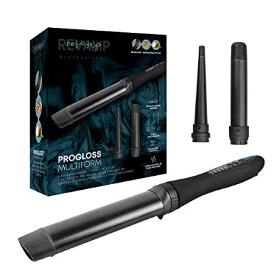 Image de REVAMP Multiform 3 en 1 Curls &amp; Waves Styler Ensemble de Fers à Friser avec Buses Céramique, Outil Coiffure pour Ondulations et Boucles, Huiles Super Lissantes, Tous Cheveux