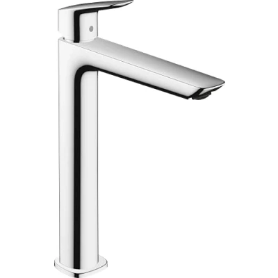 Image de hansgrohe Logis Mitigeur de lavabo sans tirette ni vidage, Robinet salle bain avec hauteur sous bec 232 mm, économie d&#039;eau (EcoSmart), Chromé, 71258000