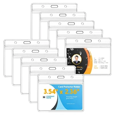 Image de Lot de 10 pochettes Pour carte d&#039;identité Transparent Étanche d&#039;étudiant, exposition d&#039;affaires cartes visite, bus