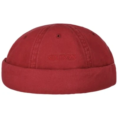 Image de STETSON Bonnet Ocala Docker en Coton Homme Couvre Chef d&#039;été Beanie pour Bonnets Docker, Fermeture Scratch Printemps été Été M (56 57 cm) Bordeaux