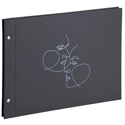 Image de Exacompta Réf. 60248E 1 Album photo à vis ART 160 photos 40 pages noires format 37 x 29 cm couverture en simili cuir noir mat avec un marquage brillant