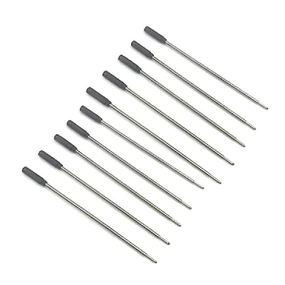 Image de recharges (10 pièces) de stylos à bille remplaçables Pointe moyenne 1 mm Noir/bleu Recharge stylo noir/bleu.