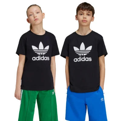 Image de adidas Originals Trefoil TEE Unisex Tshirt imprimé pour enfants, Taille: 7 8a, Black