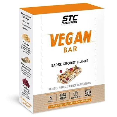 Image de STC NUTRITION VO2 Max Bar Barre énergétique Spéciale efforts longue durée Glucides + Protéines (Whey) Vitamines Goût Peanut 5 barres