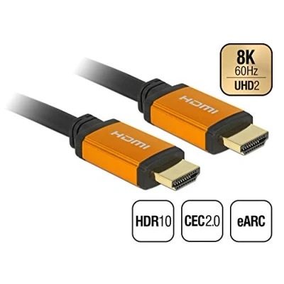 Image de DeLock Câble HDMI Haute Vitesse 48 Gbps 8K 60 Hz 1,5 m Noir/Or 85728
