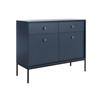 Image de Vente unique Buffet avec 2 tiroirs et Portes Bleu Bogdan