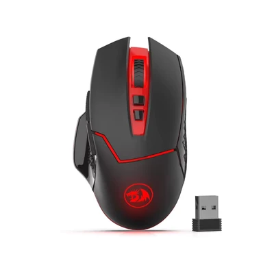 Image de Redragon M690 1 Souris de Jeu sans Fil avec Changement DPI 2 Boutons latéraux 2400 Design Ergonomique 8 Noir